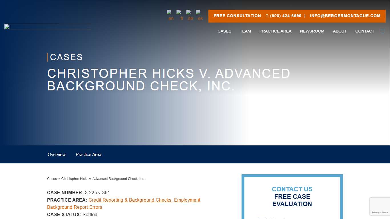 Christopher Hicks v. Advanced Background Check Inc.